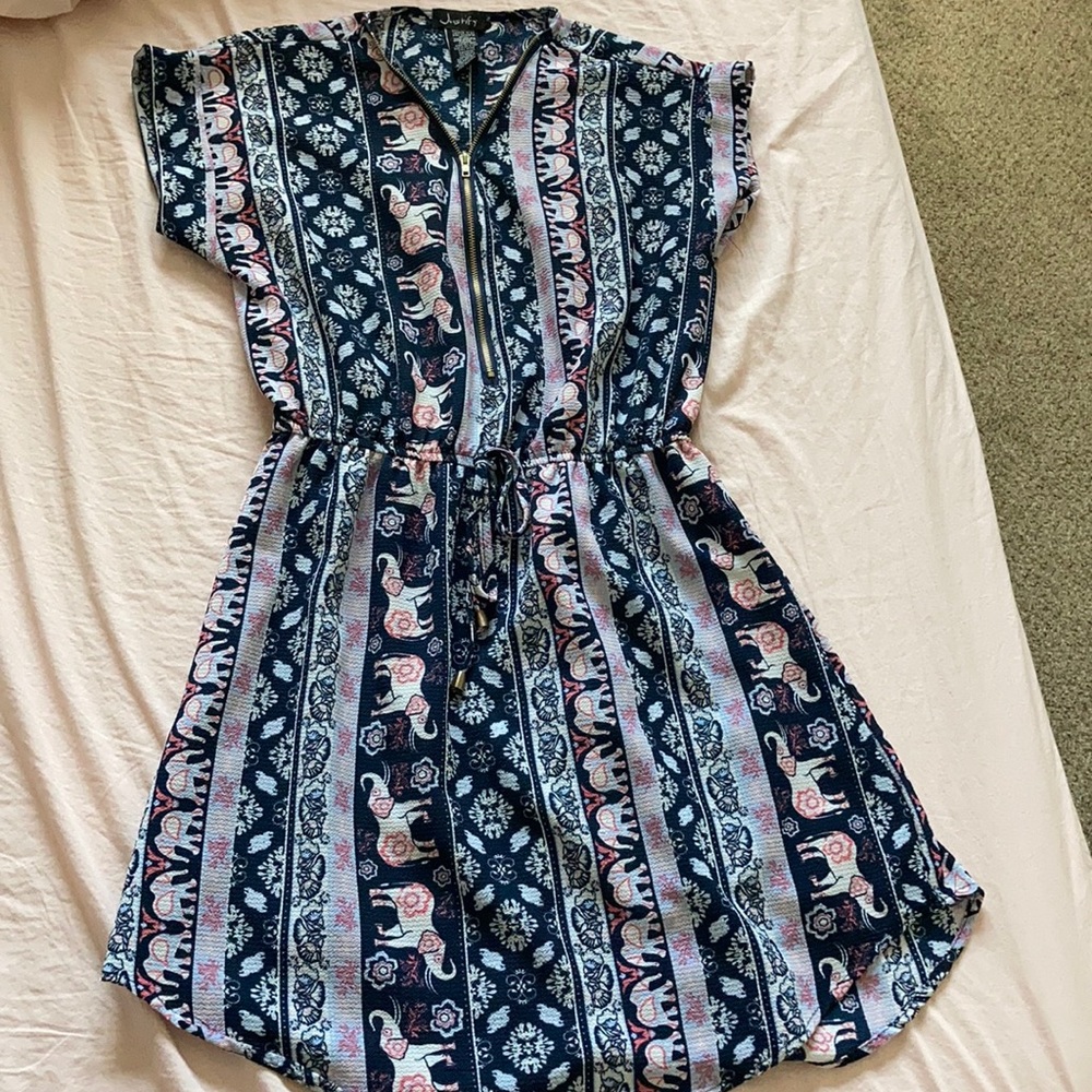Justify Elephant print dress, modest, small